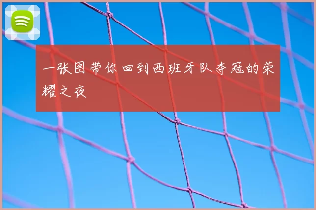 一张图带你回到西班牙队夺冠的荣耀之夜